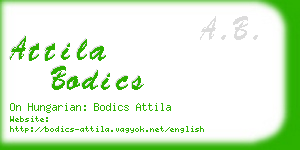 attila bodics business card